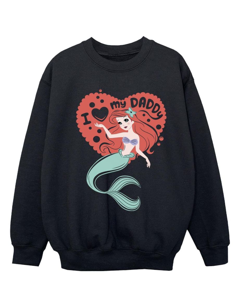 Disney Girls The Little Mermaid Love Daddy Sweatshirt - Black