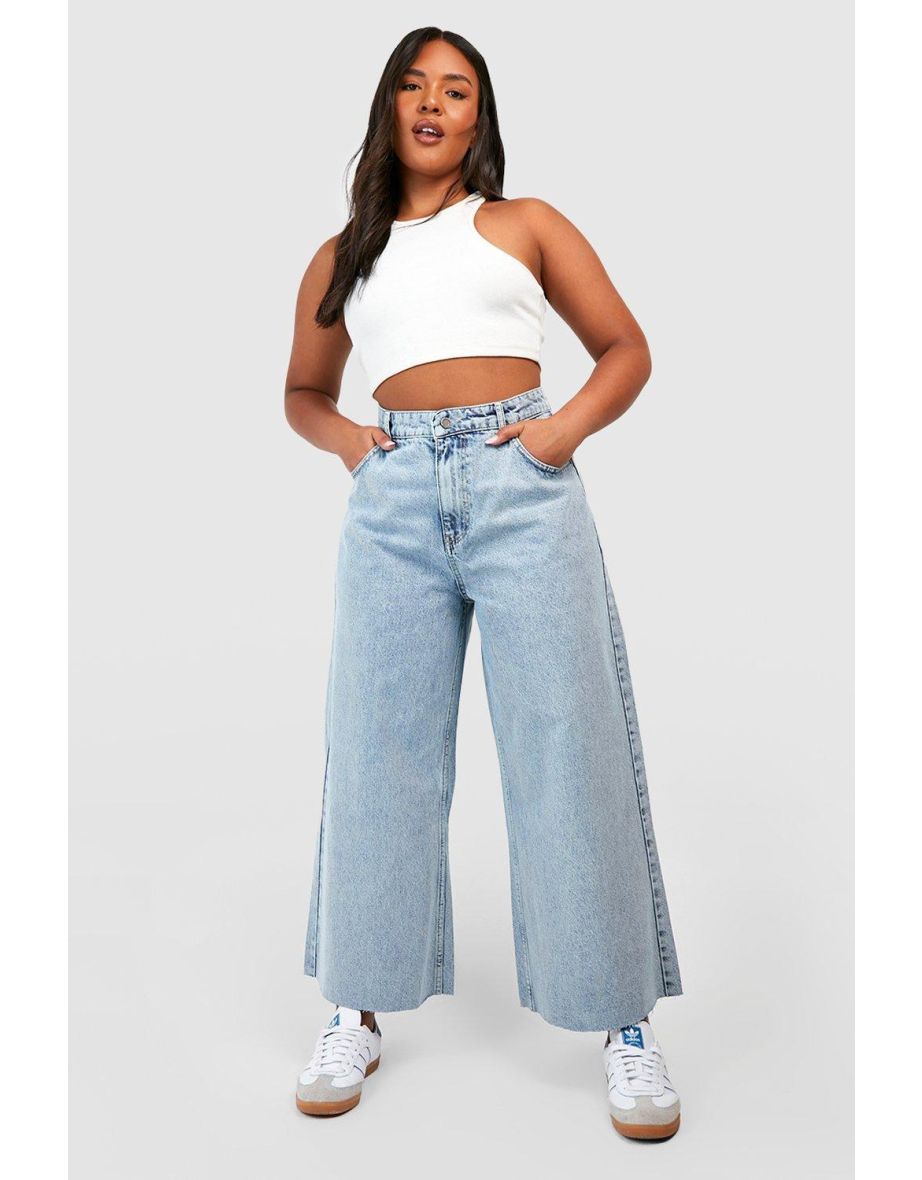 Plus Culottes Denim Jean - light wash