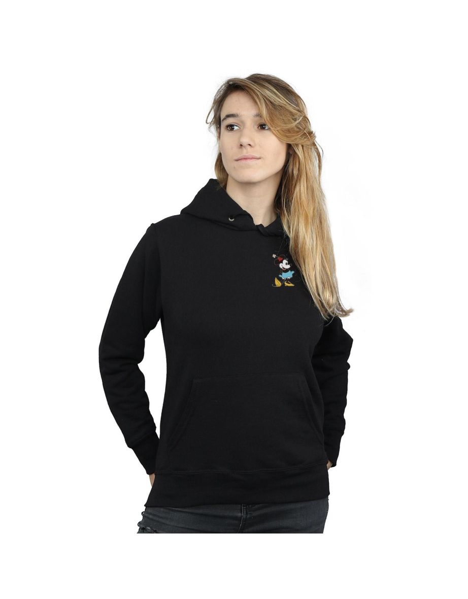 Disney Womens/Ladies Minnie Mouse Kick Chest Hoodie - Black