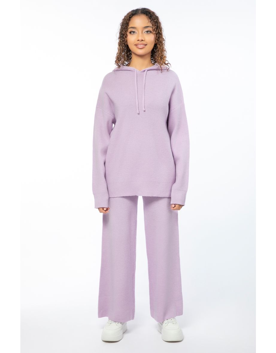 Solid Colored Knitted Women Pants