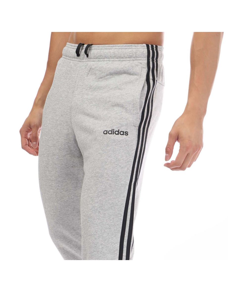 Men's adidas Essentials 3-Stripes Tapered Track Pants in Grey - 2