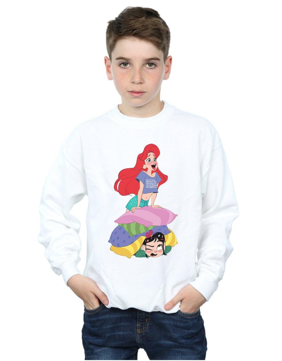 Disney Boys Wreck It Ralph Ariel And Vanellope Sweatshirt - White