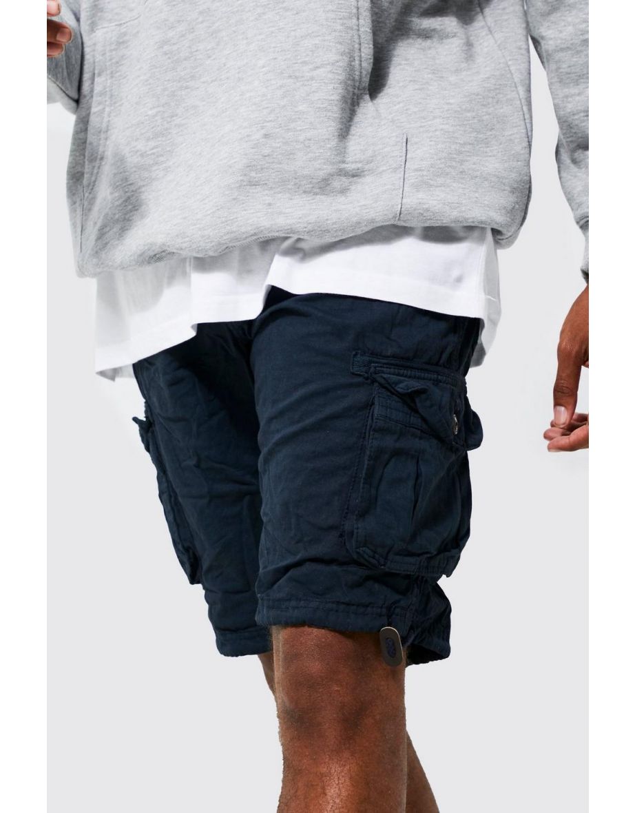 Cargo Short With Oversized Pockets - navy - 2