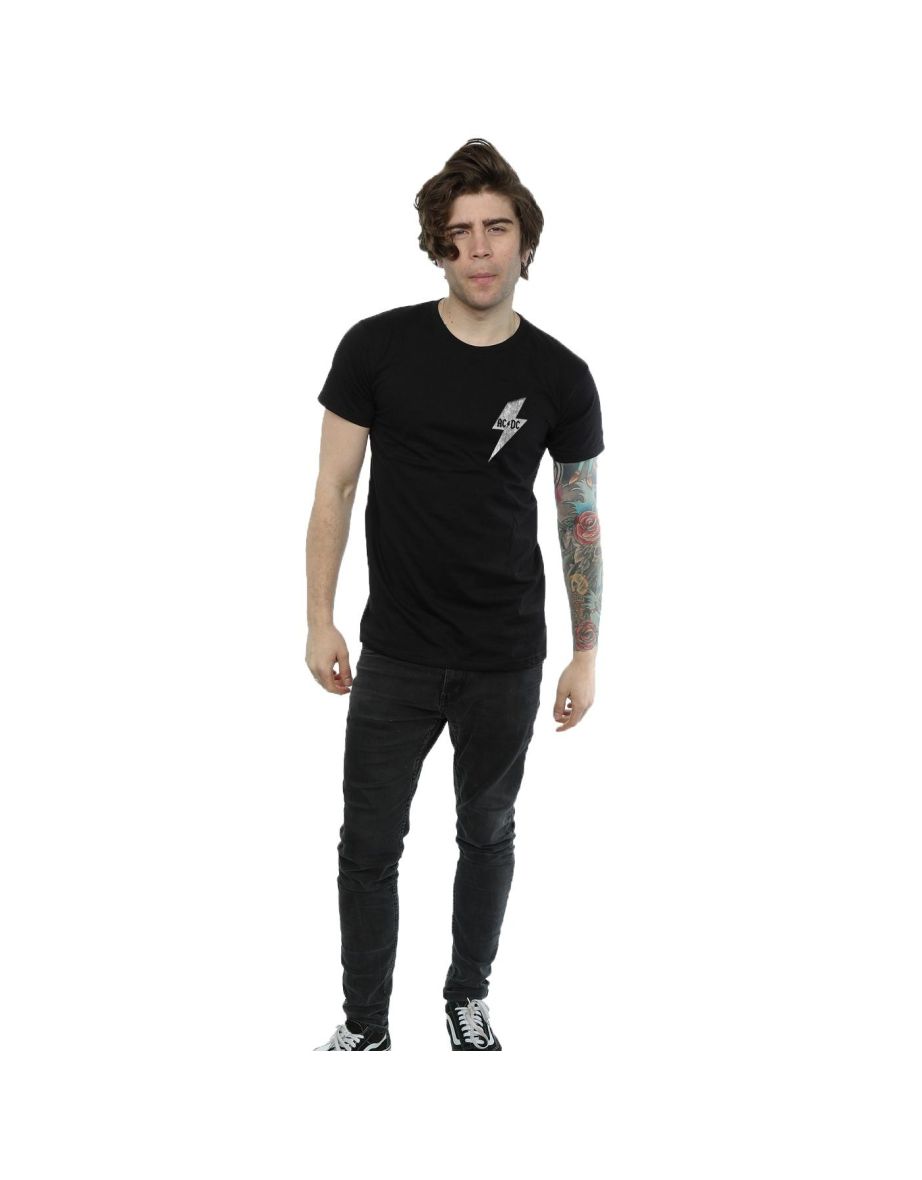 ACDC Mens Lightning Bolt Pocket T-Shirt - Black - 3