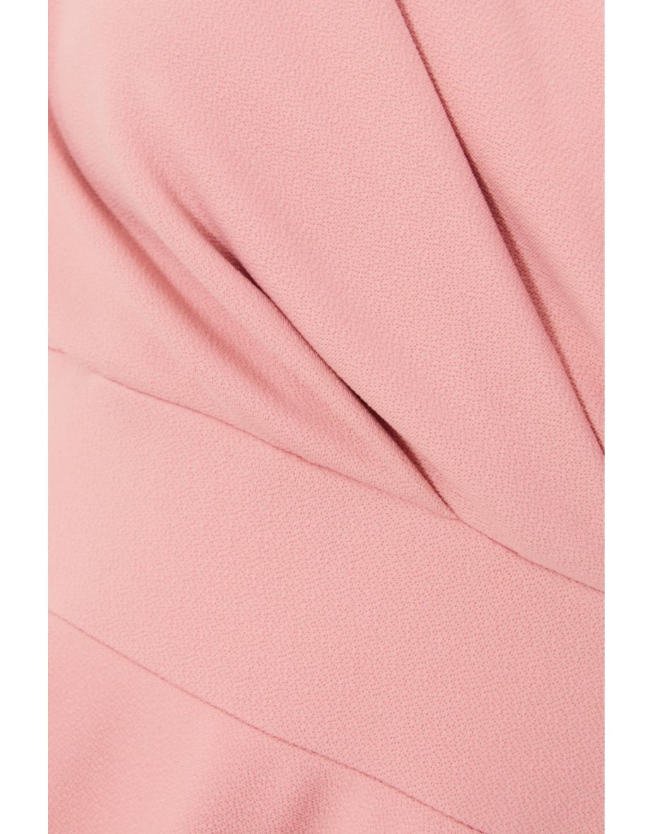 Petite Blush Bardot Midi Dress - 5