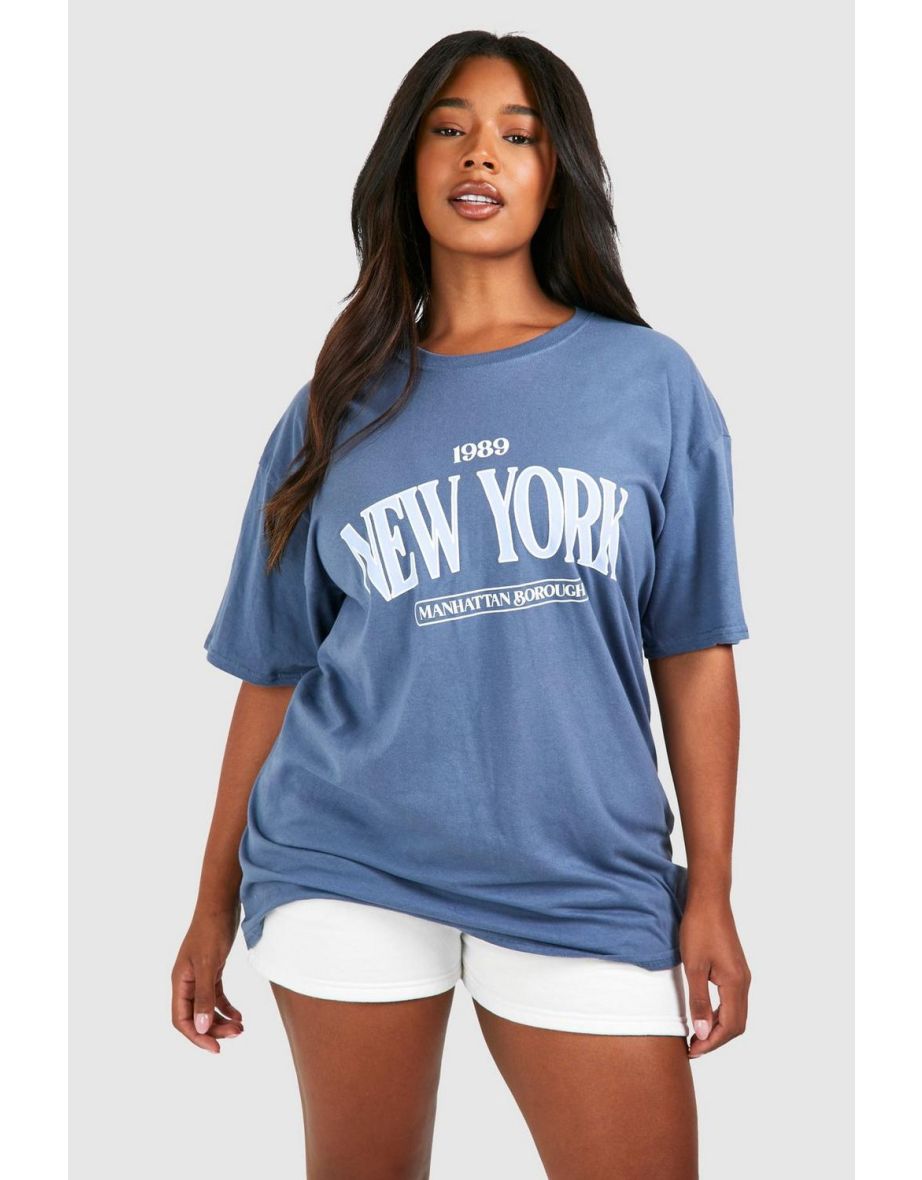 Plus New York 1989 Printed T-shirt - indigo