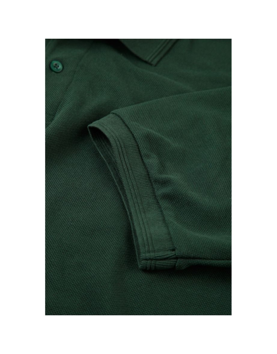 Russell Mens Ripple Collar & Cuff Short Sleeve Polo Shirt - Bottle Green - 3