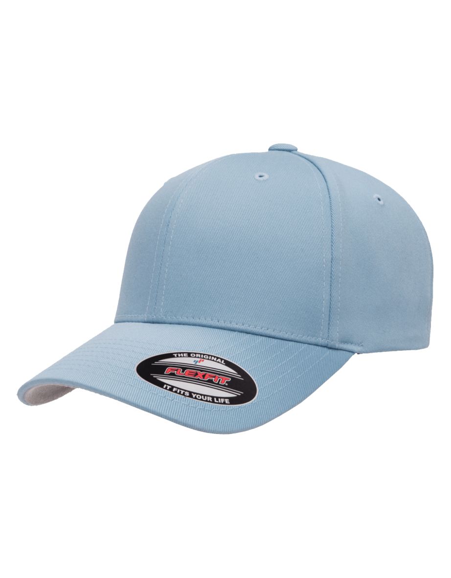 Yupoong Mens Flexfit Fitted Baseball Cap - Carolina Blue