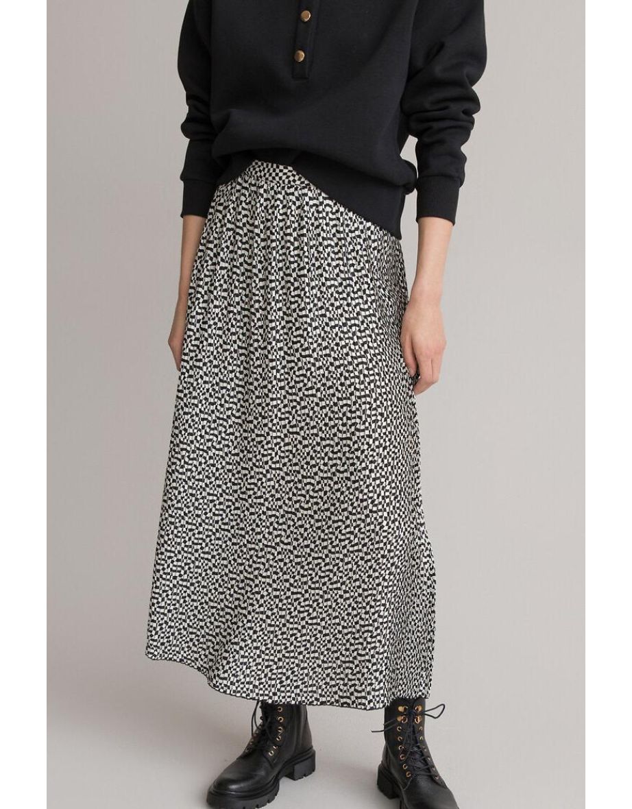 Checked Micro Pleated Skirt