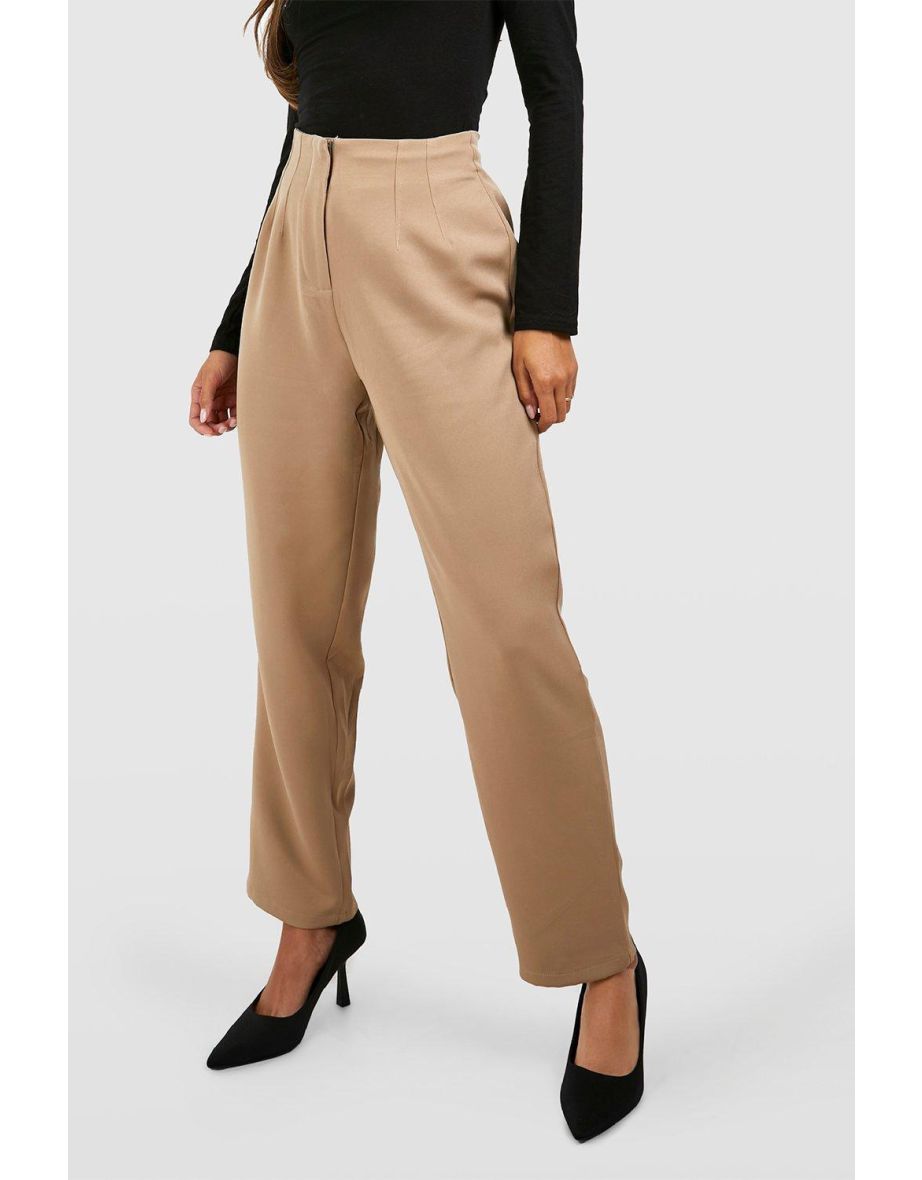 High Waisted Tailored Cigarette Trouser - camel - 3
