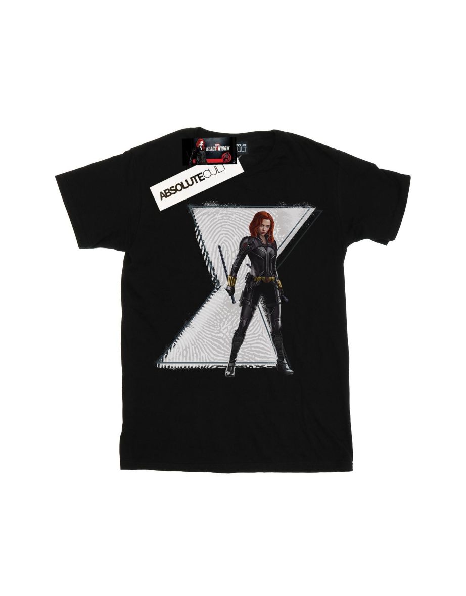 Marvel Womens/Ladies Black Widow Movie Natasha Logo Cotton Boyfriend T-Shirt - Black - 1
