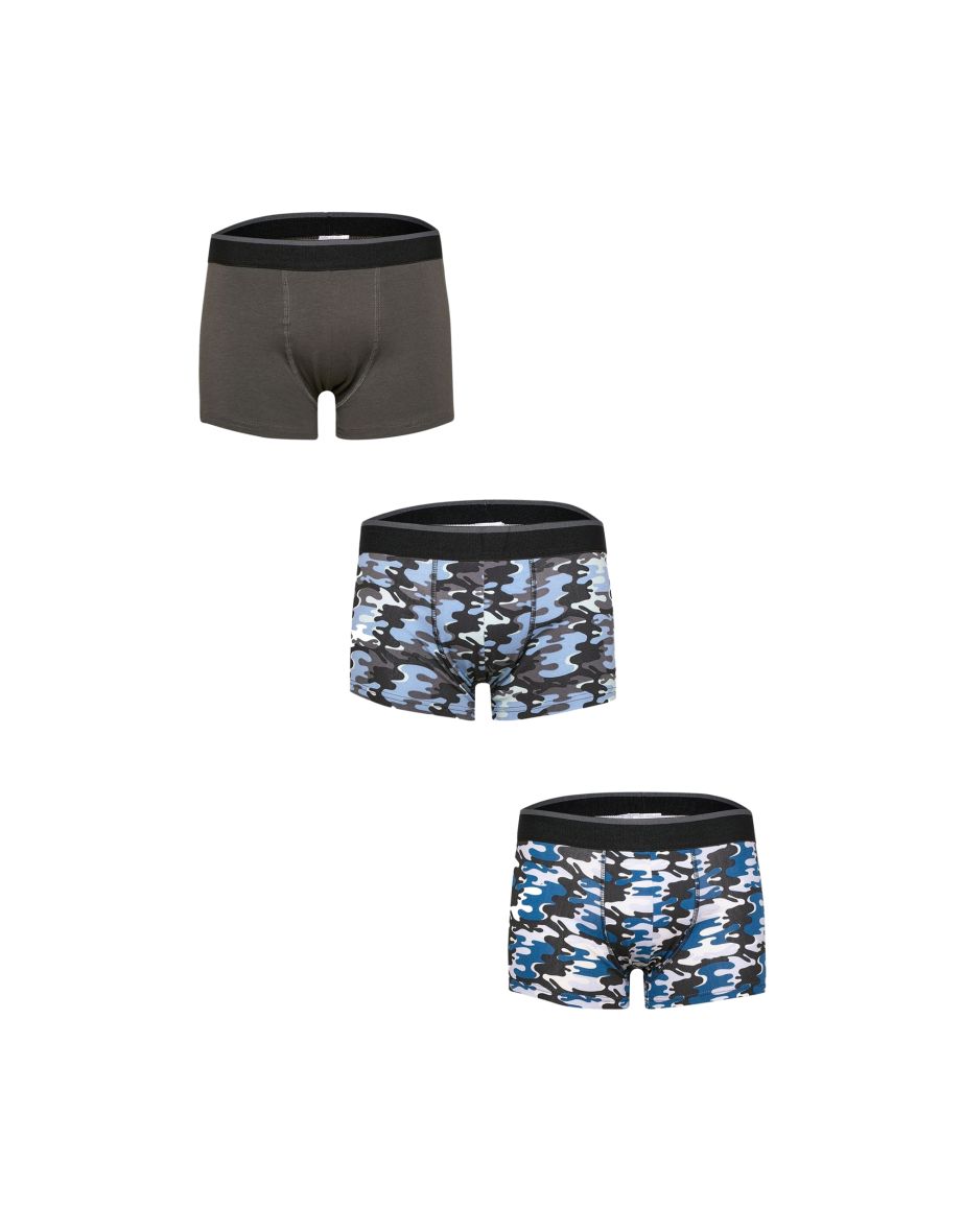 Tom Franks Mens Camo Boxer Shorts (Pack Of 3) - Grey Camo