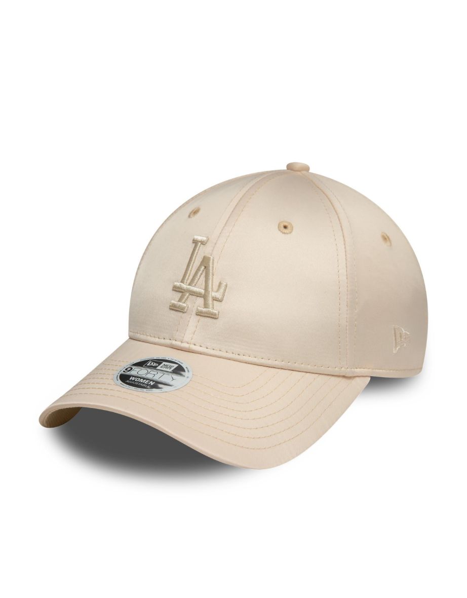 New Era Womens Los Angeles Dodgers 9FORTY Satin Baseball Cap - Light Beige - OSFM