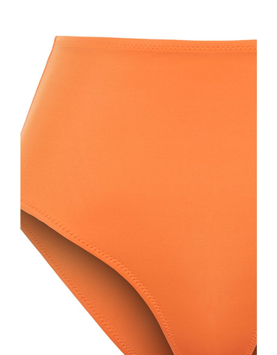 Orange High Waist Bikini Bottom - 6
