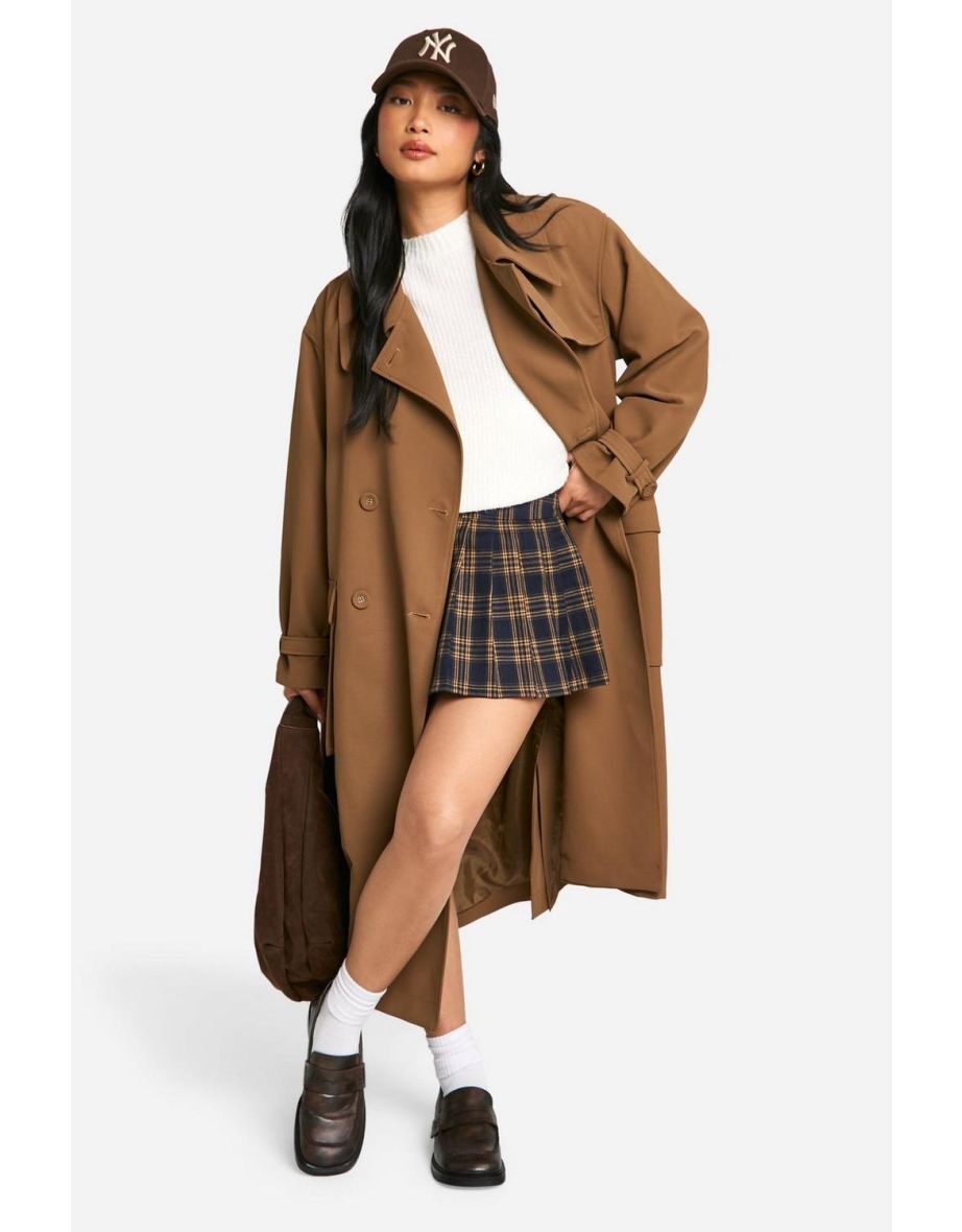 Petite Belted Trench Coat - light brown