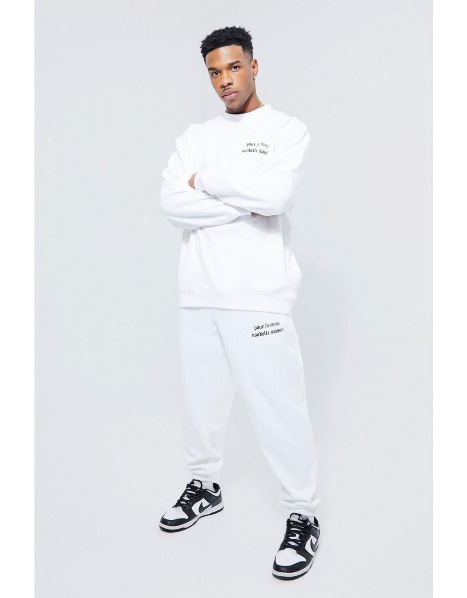 white graphic tracksuit