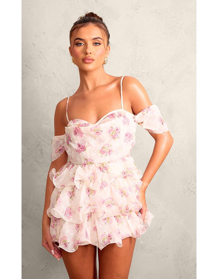 Floral chiffon playsuit online