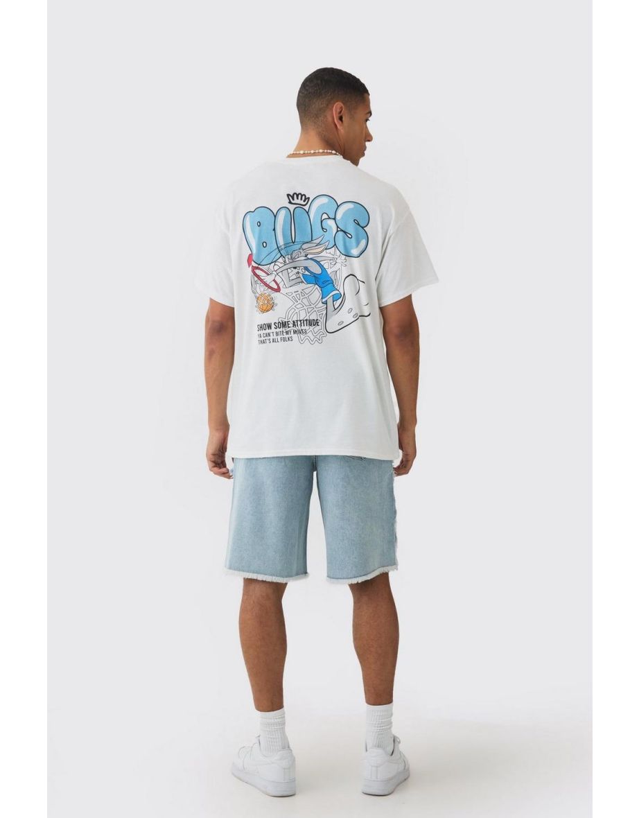 Oversized Looney Tunes Bugs Bunny License T-shirt - white - 2
