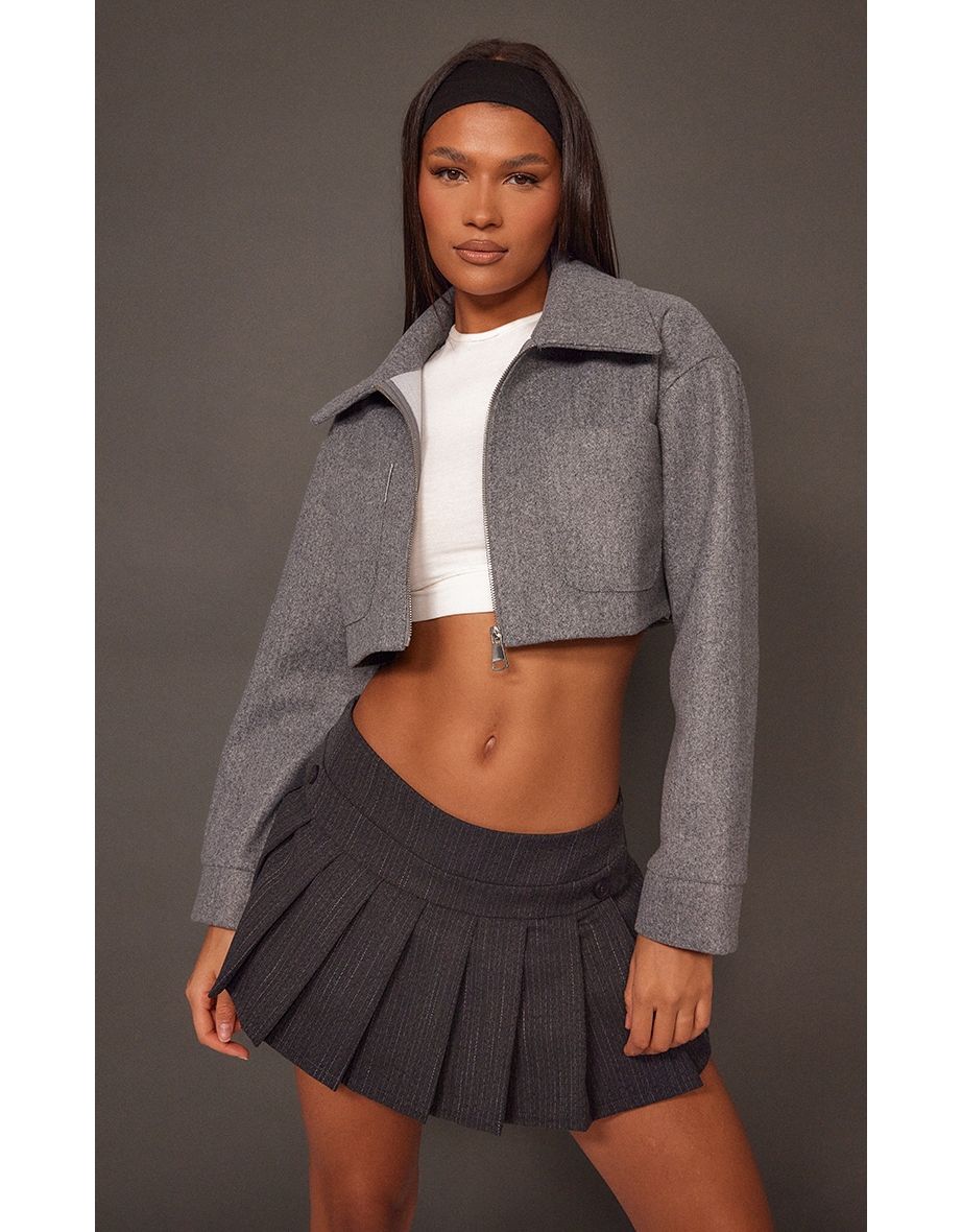 Grey hotsell cropped jackets