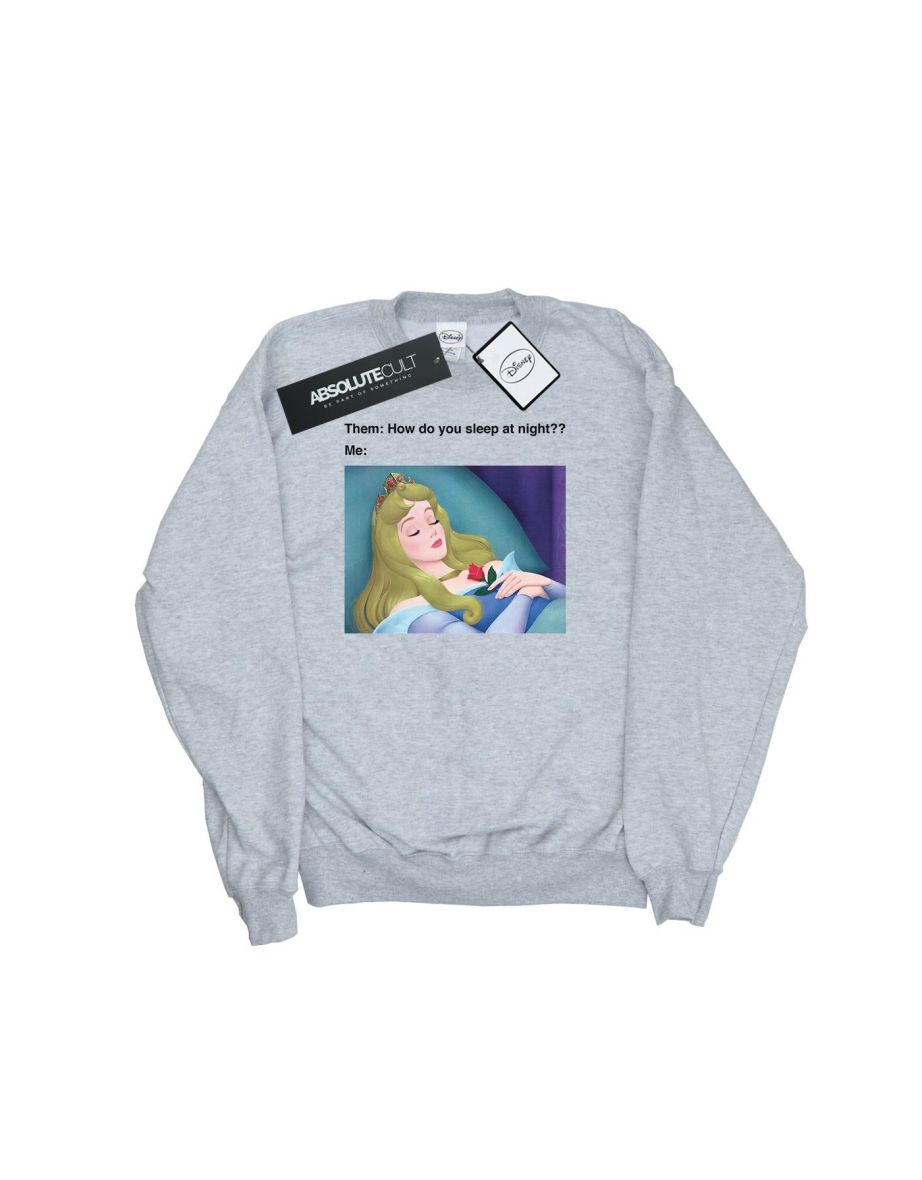 Disney Womens/Ladies Sleeping Beauty Meme Sweatshirt - Heather Grey