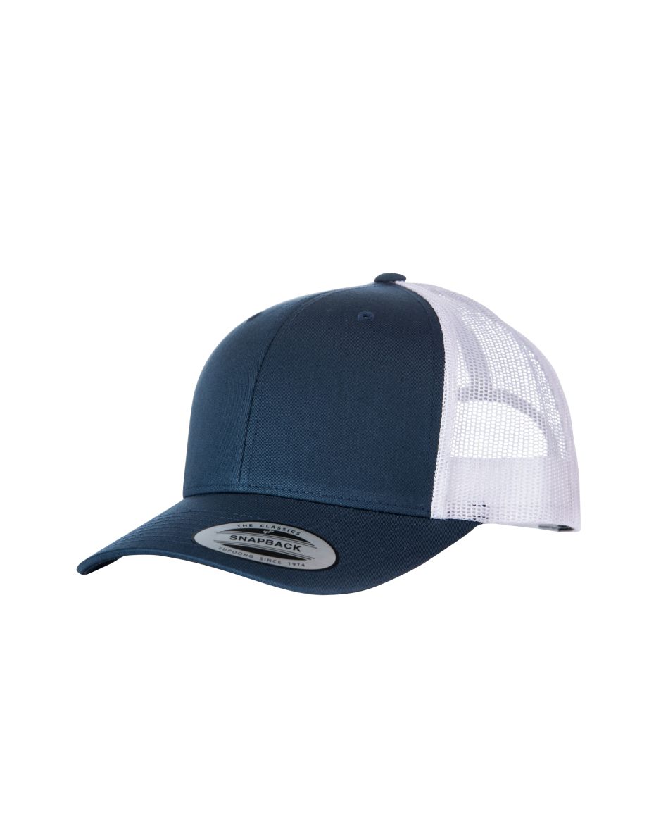 Yupoong Flexfit Retro Snapback Trucker Cap - Navy/White