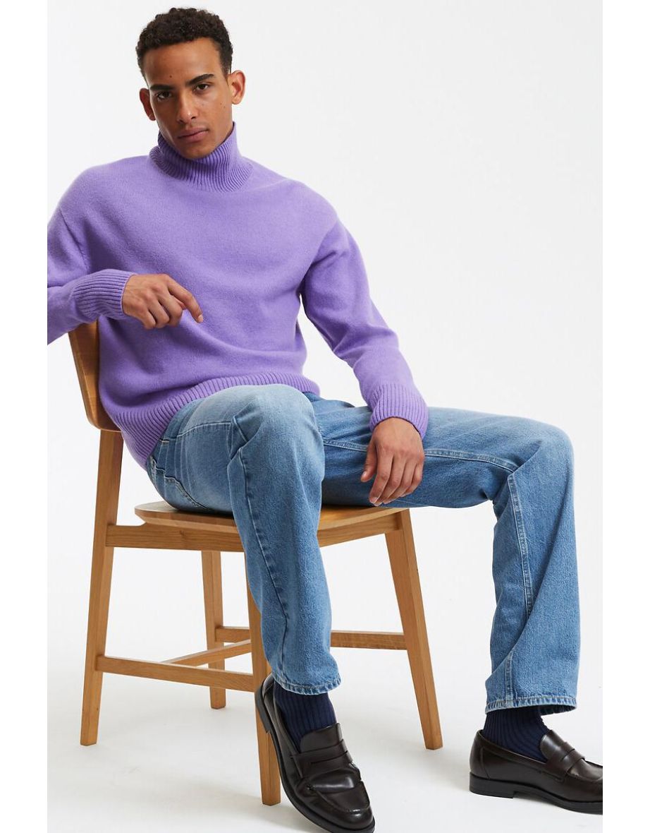 Wool/Cashmere Jumper/Sweater with Funnel Neck, Made in France