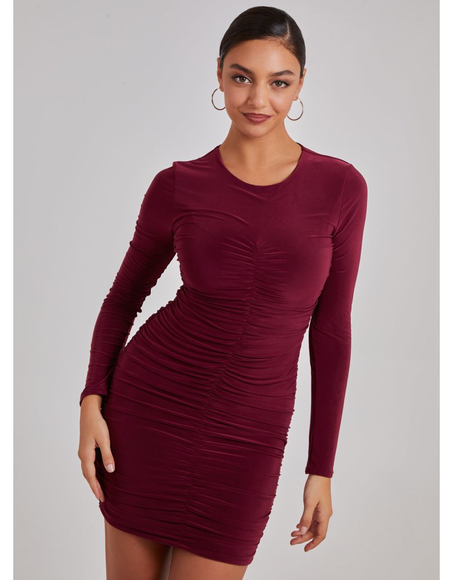 Long Sleeve Ruched Dress