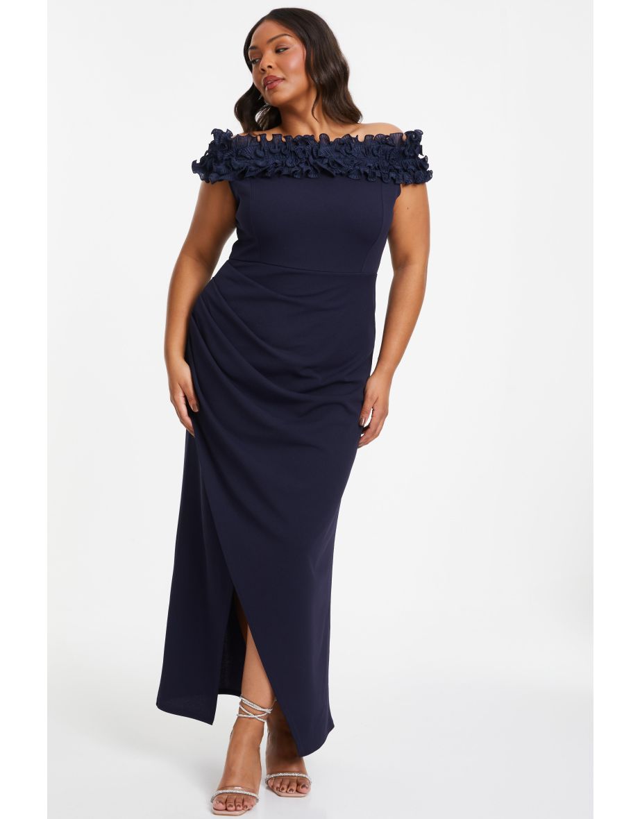 Bardot navy fashion maxi dress