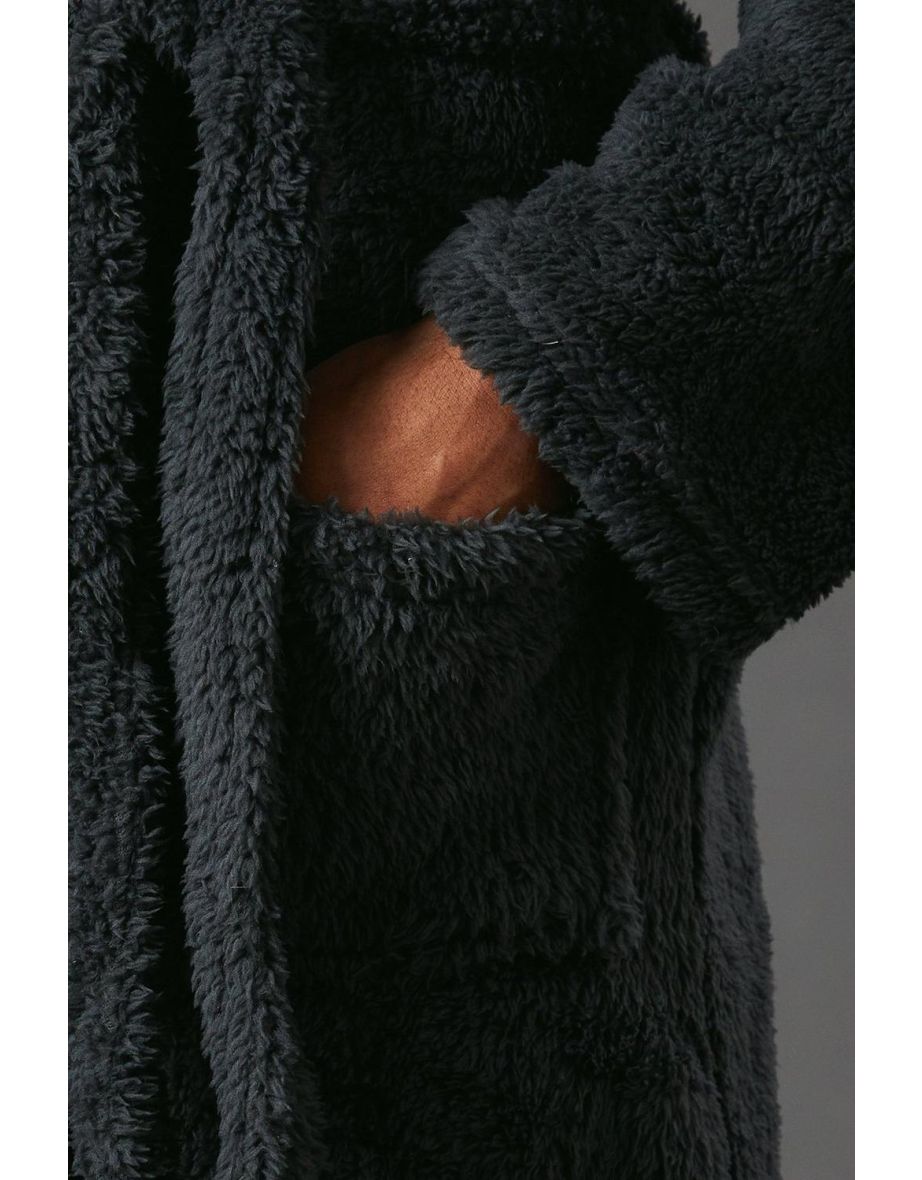 Men's Chunky Sherpa Hooded Robe - 3