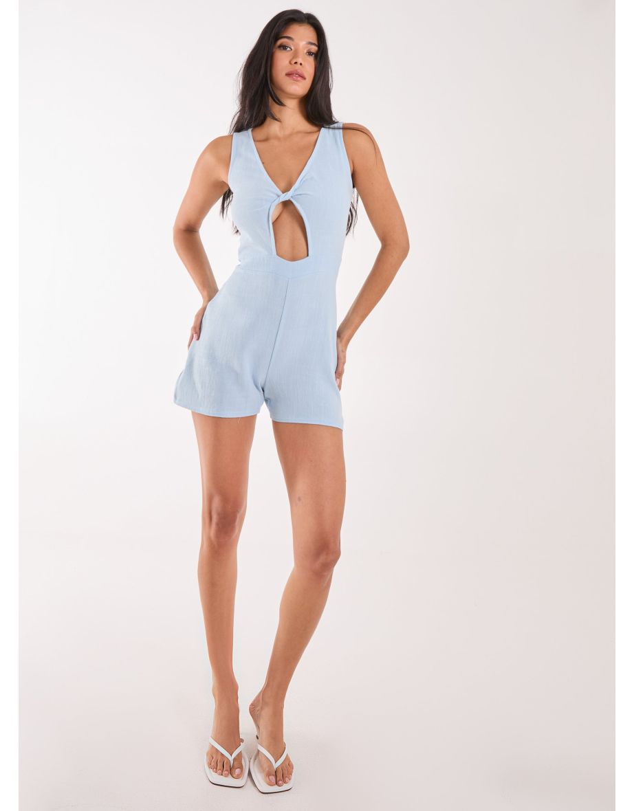 Linen Style Twist Front Playsuit
