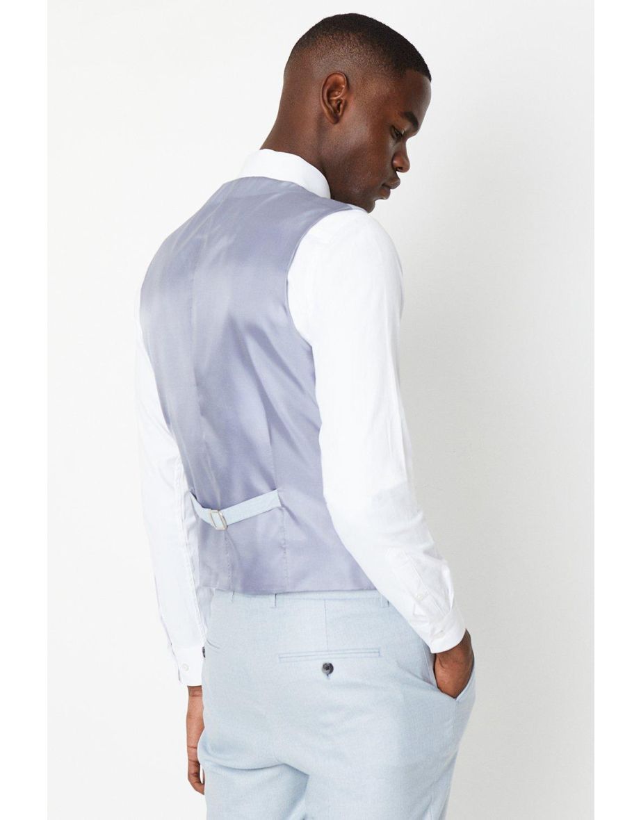 Light Powder Blue Suit Waistcoat - 2
