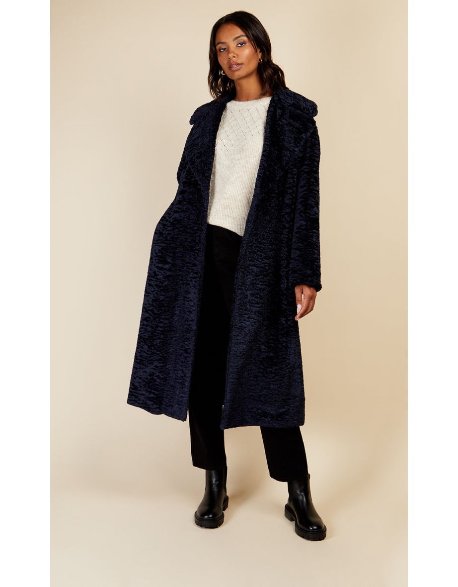 Navy teddy coat best sale