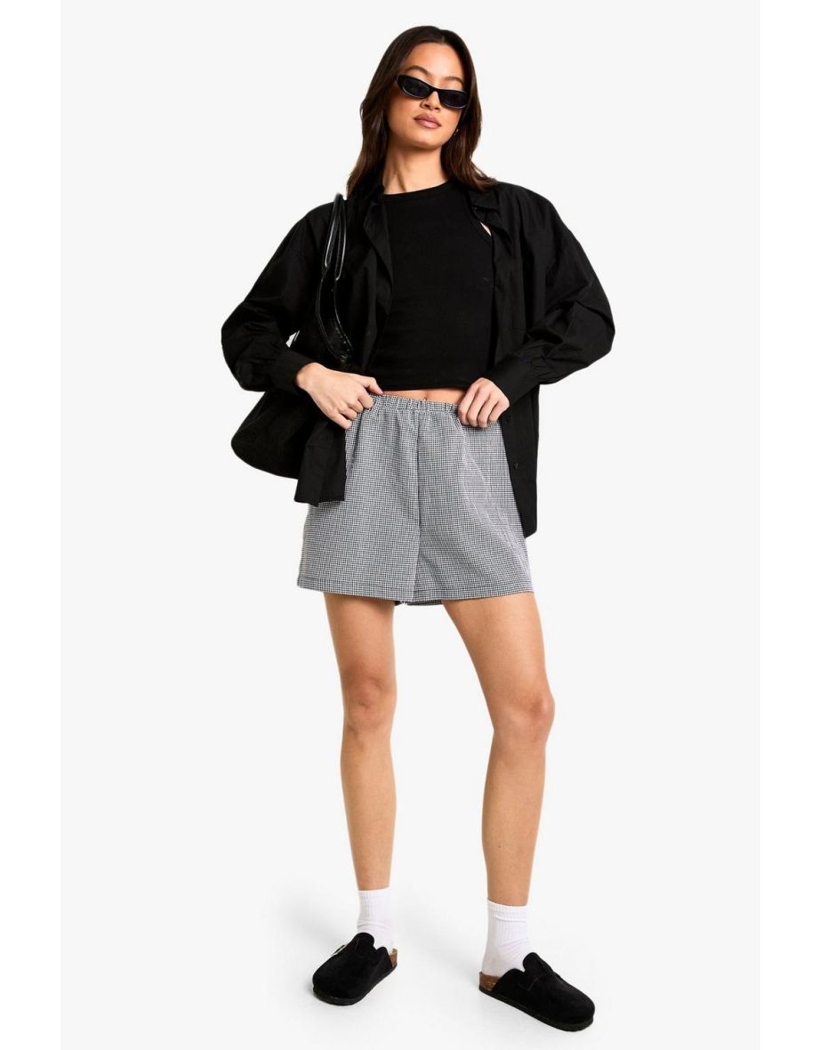 Tall Gingham Shorts - black