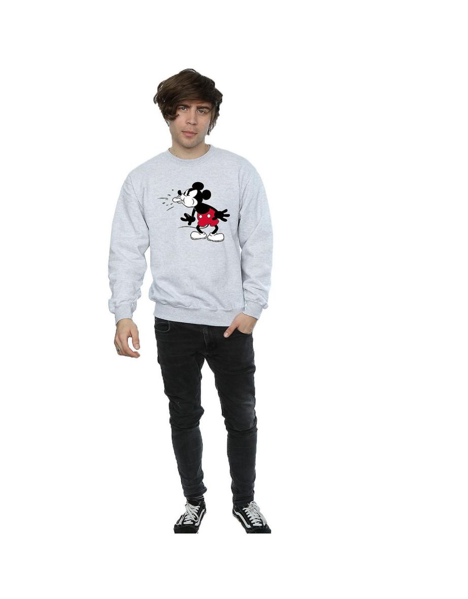 Disney Mens Mickey Mouse Tongue Jumper - Sports Grey