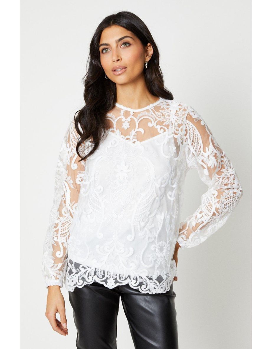 Lace High Neck Blouse