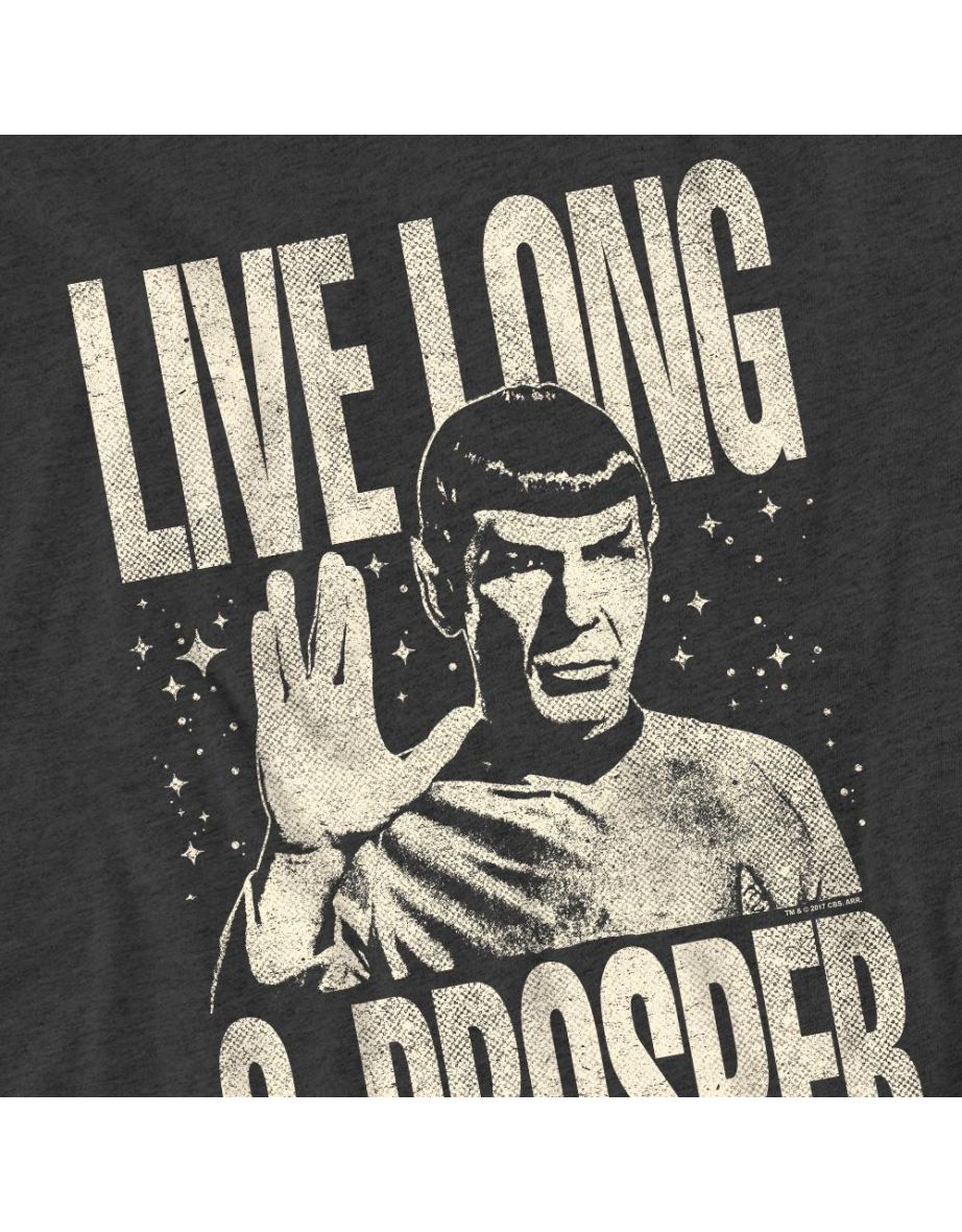 Star Trek: The Original Series Unisex Adult Prosper Spock T-Shirt - Charcoal - 3