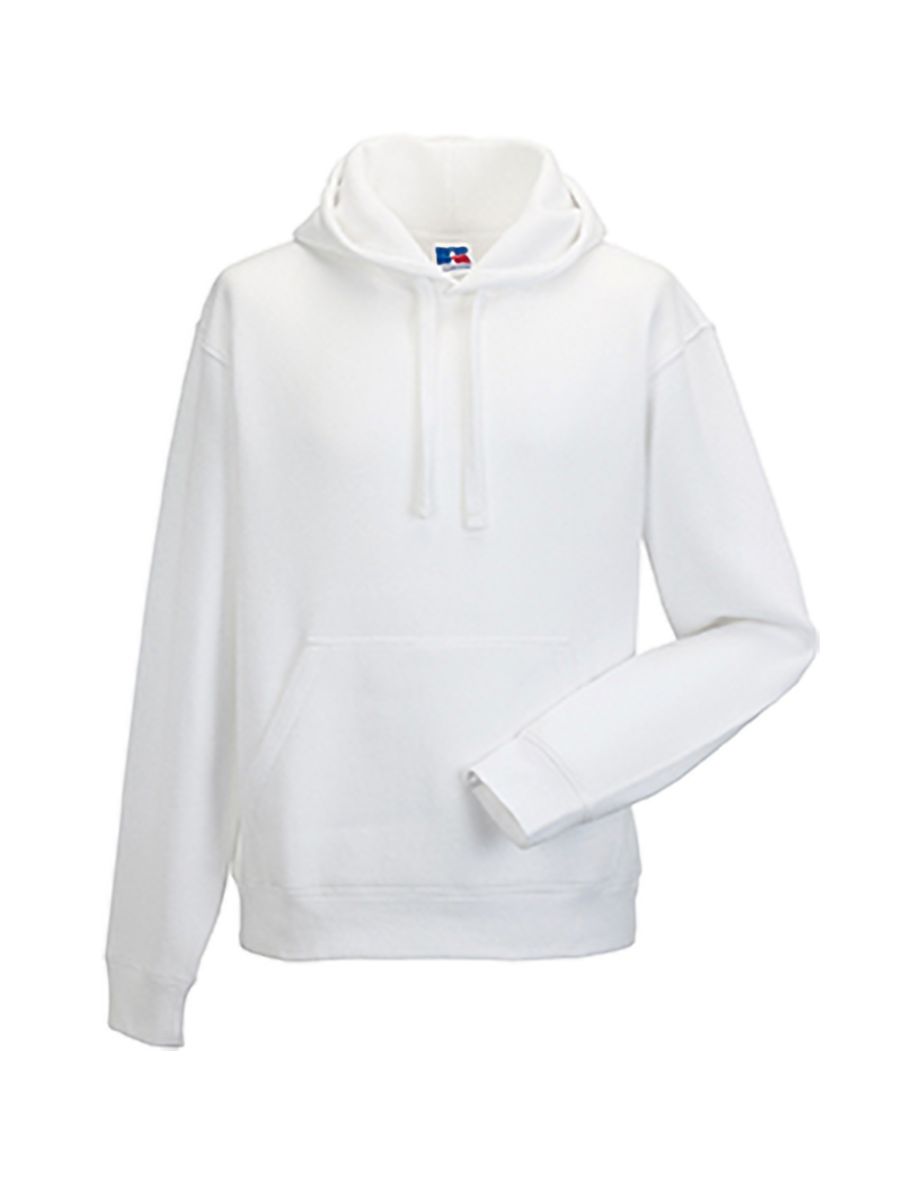 Russell Mens Authentic Hooded Sweatshirt / Hoodie - White - 2