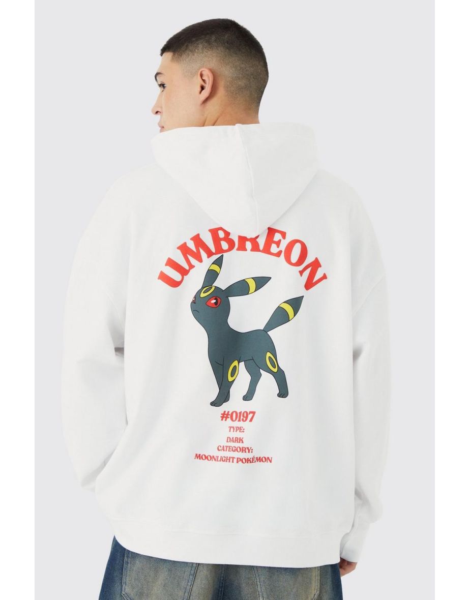 Oversized Pokemon Umbreon License Hoodie - white