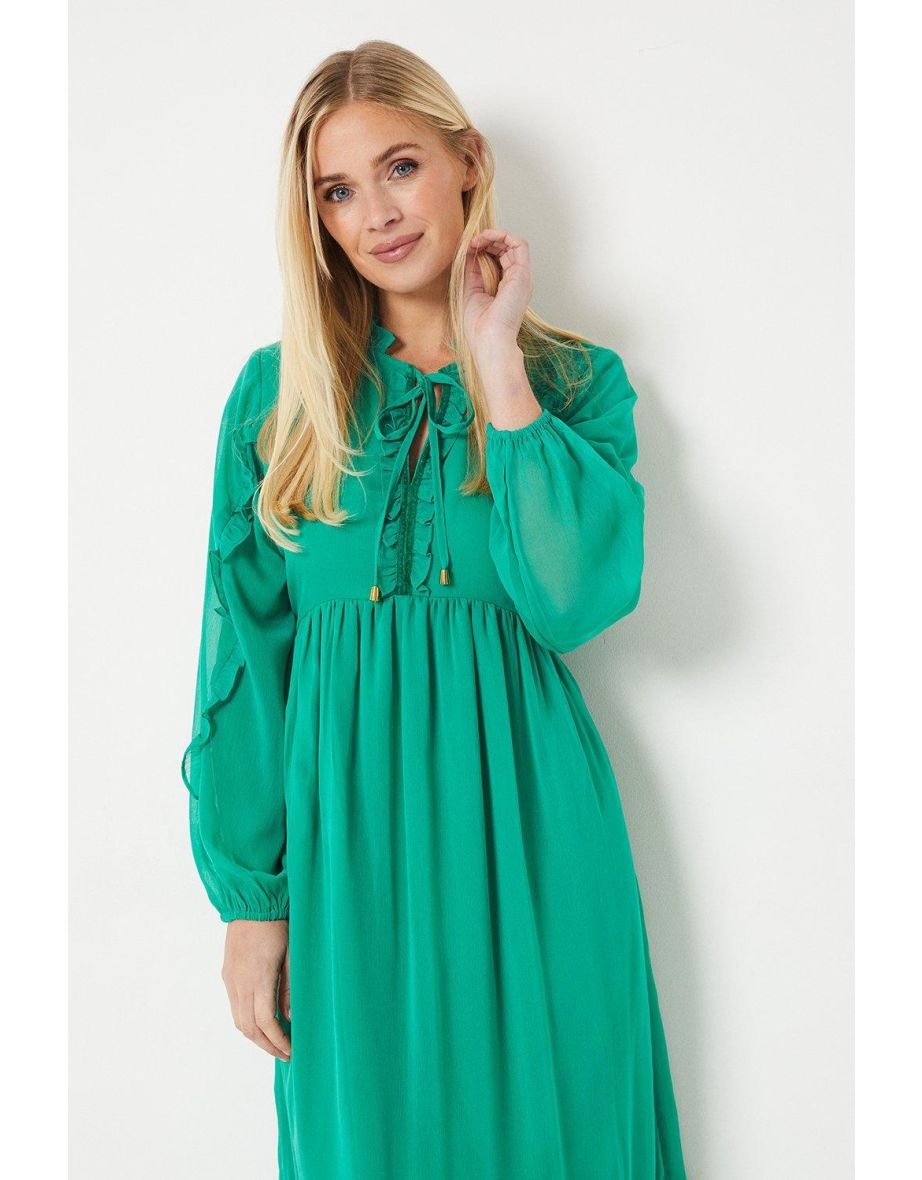 Petite Chiffon Frill Midi Smock Dress - 3