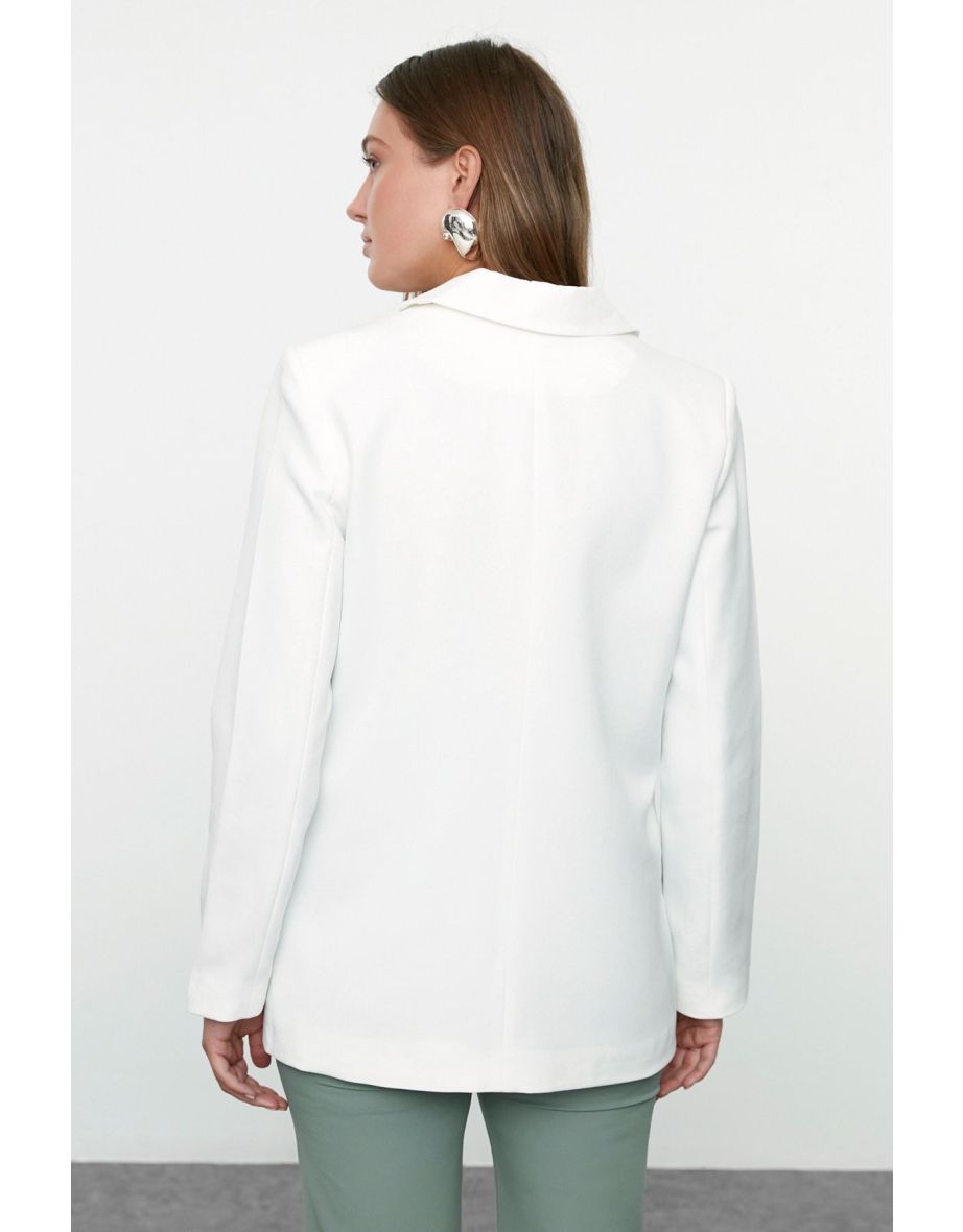 White Blazer Jacket - 4
