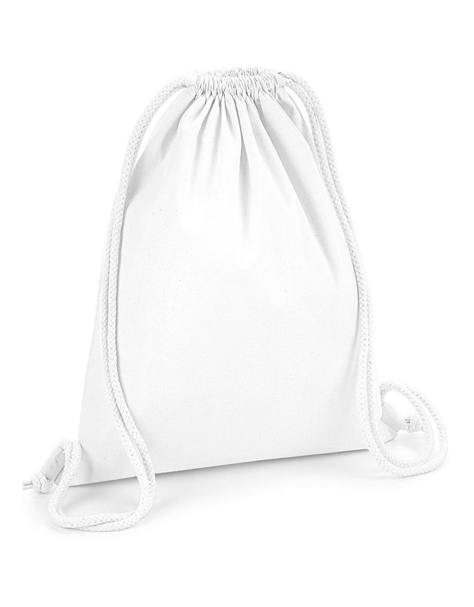 Westford Mill Premium Cotton Gymsac - White - 1