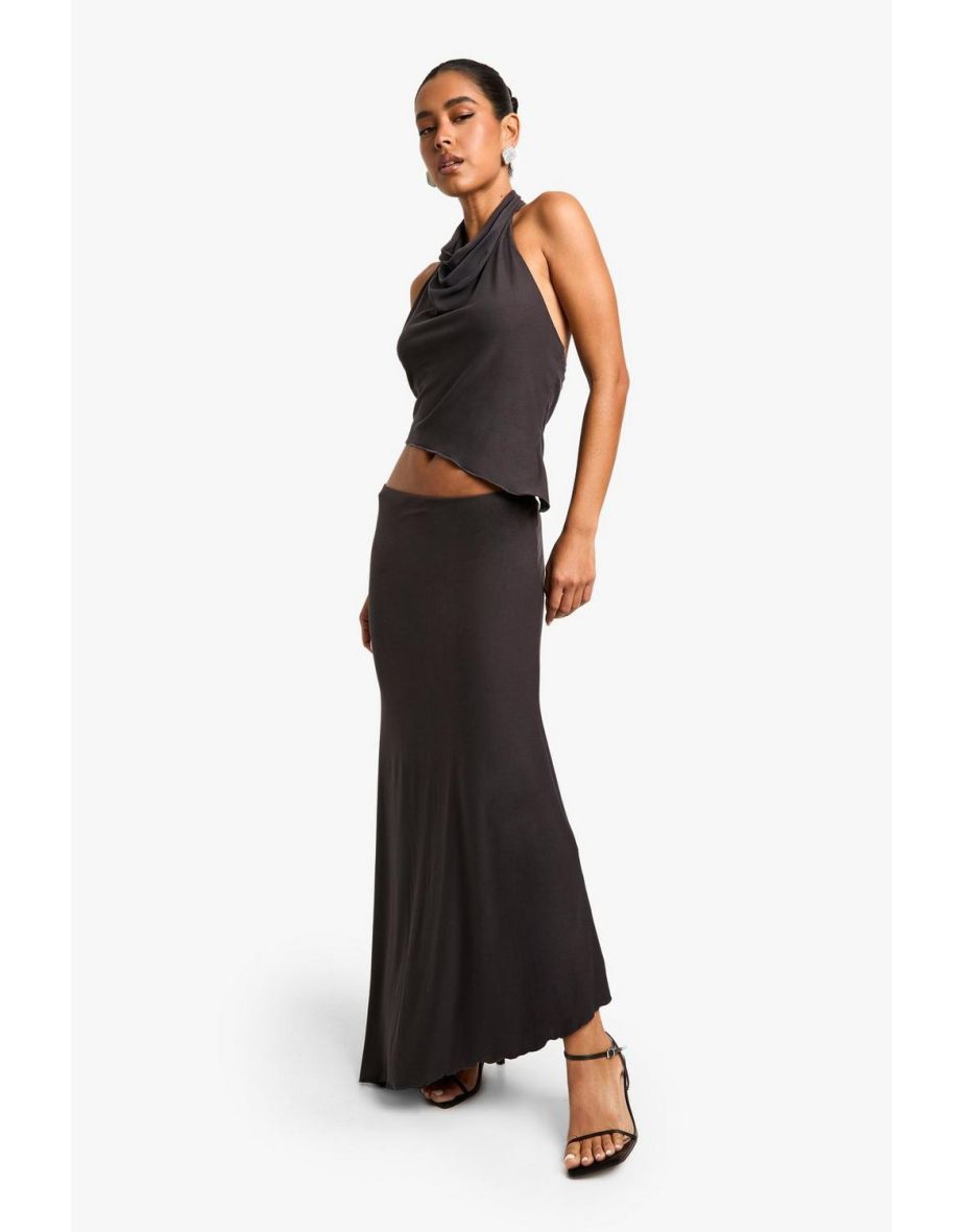 Super Soft Lettuce Hem Maxi Skirt