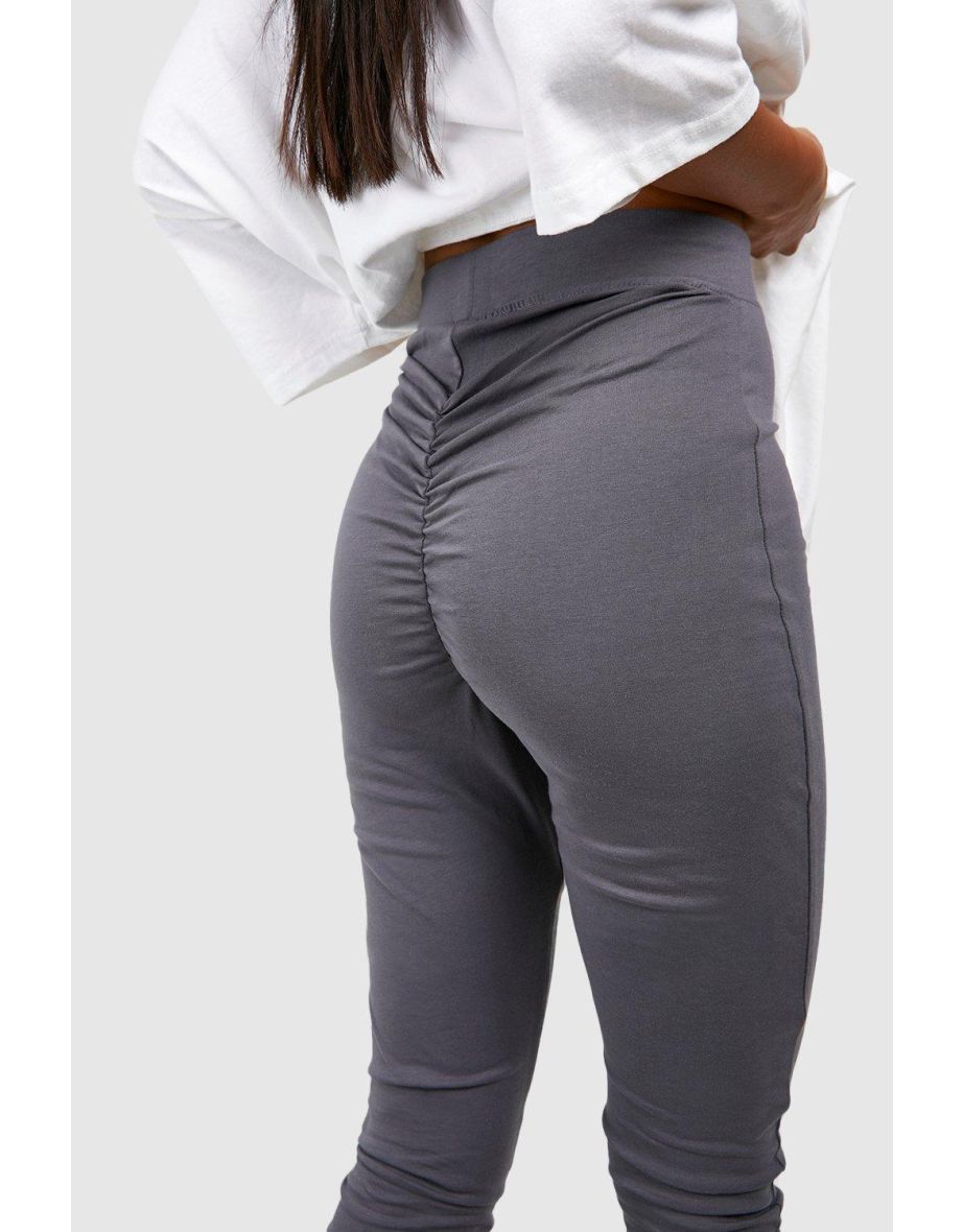 Cotton Jersey Ruched Booty Boosting Flares - charcoal - 3