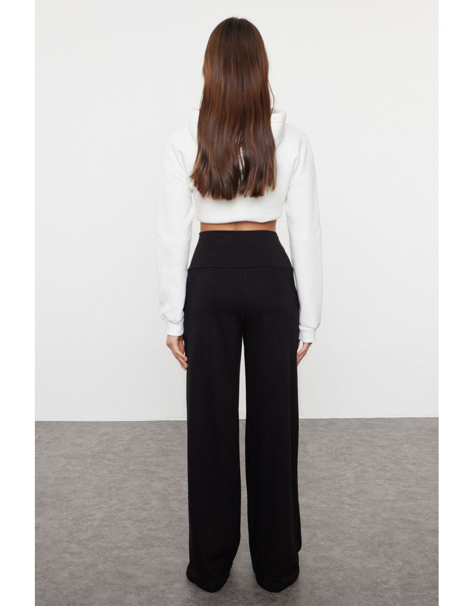 Black Slim Extra High Waist Pleated Trousers - 4