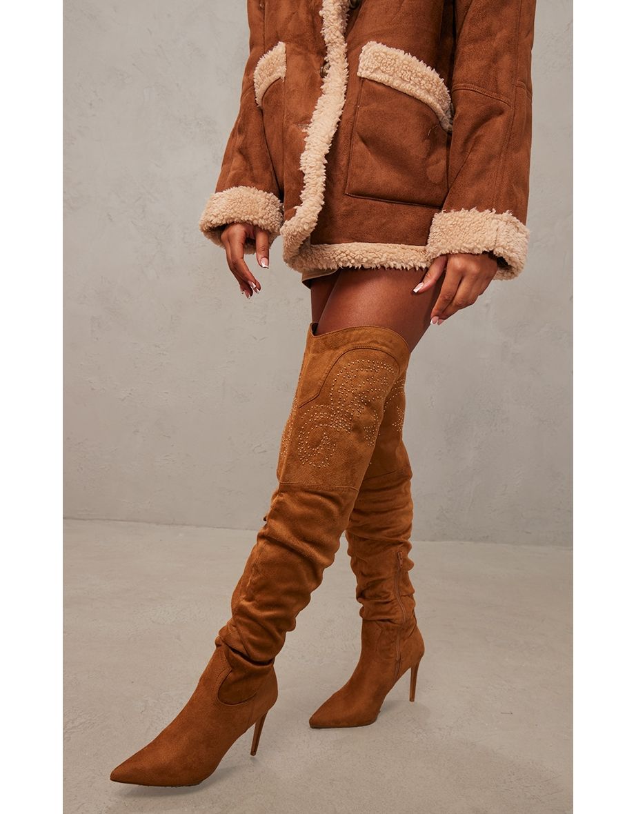 Over the knee studded 2024 boots