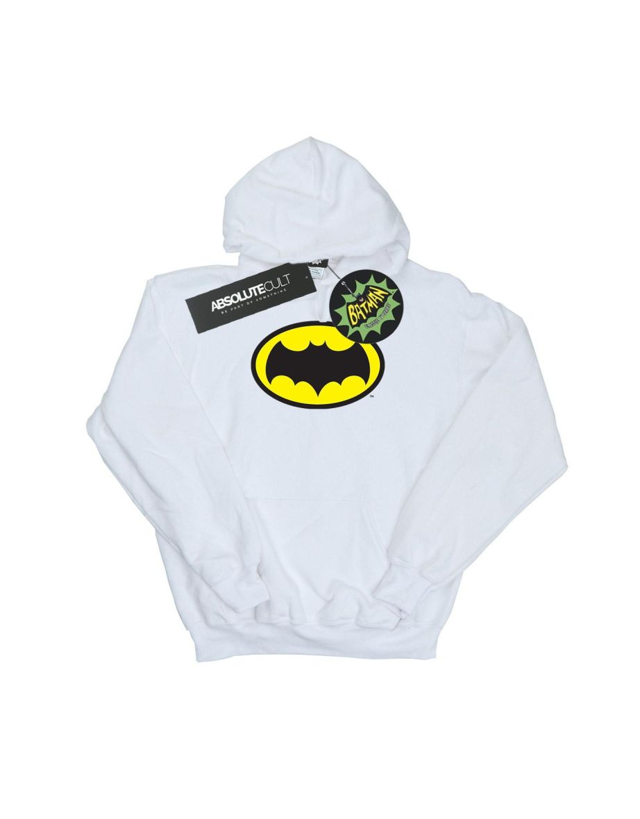 DC Comics Mens Batman TV Series Logo Hoodie - White