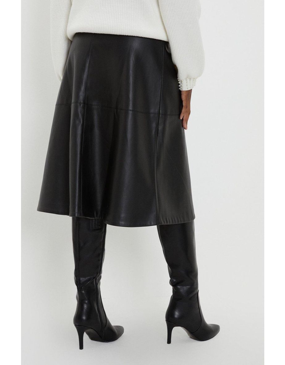 Tall Faux Leather A Line Skirt - 2