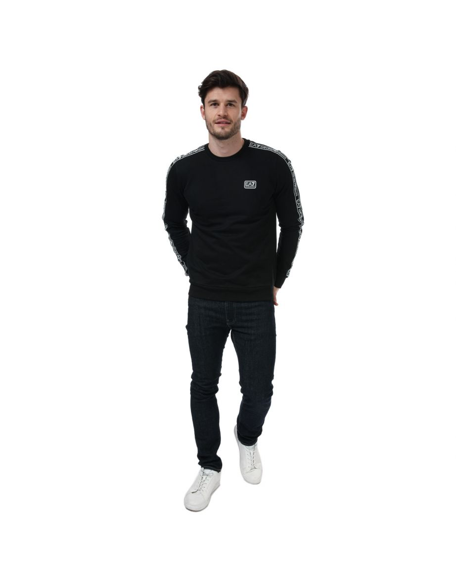 Men's Emporio Armani EA7 Logo Series Tape Sweatshirt in Black