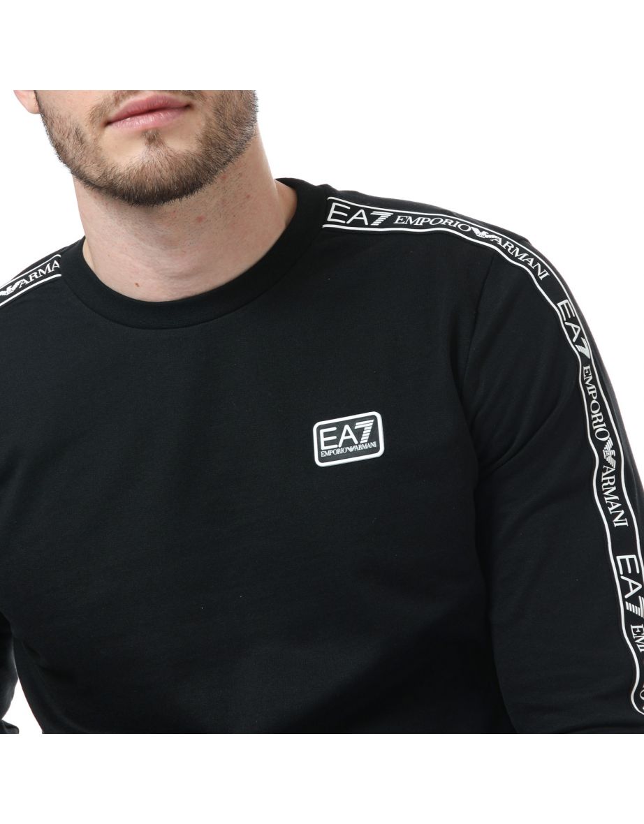 Men's Emporio Armani EA7 Logo Series Tape Sweatshirt in Black - 5