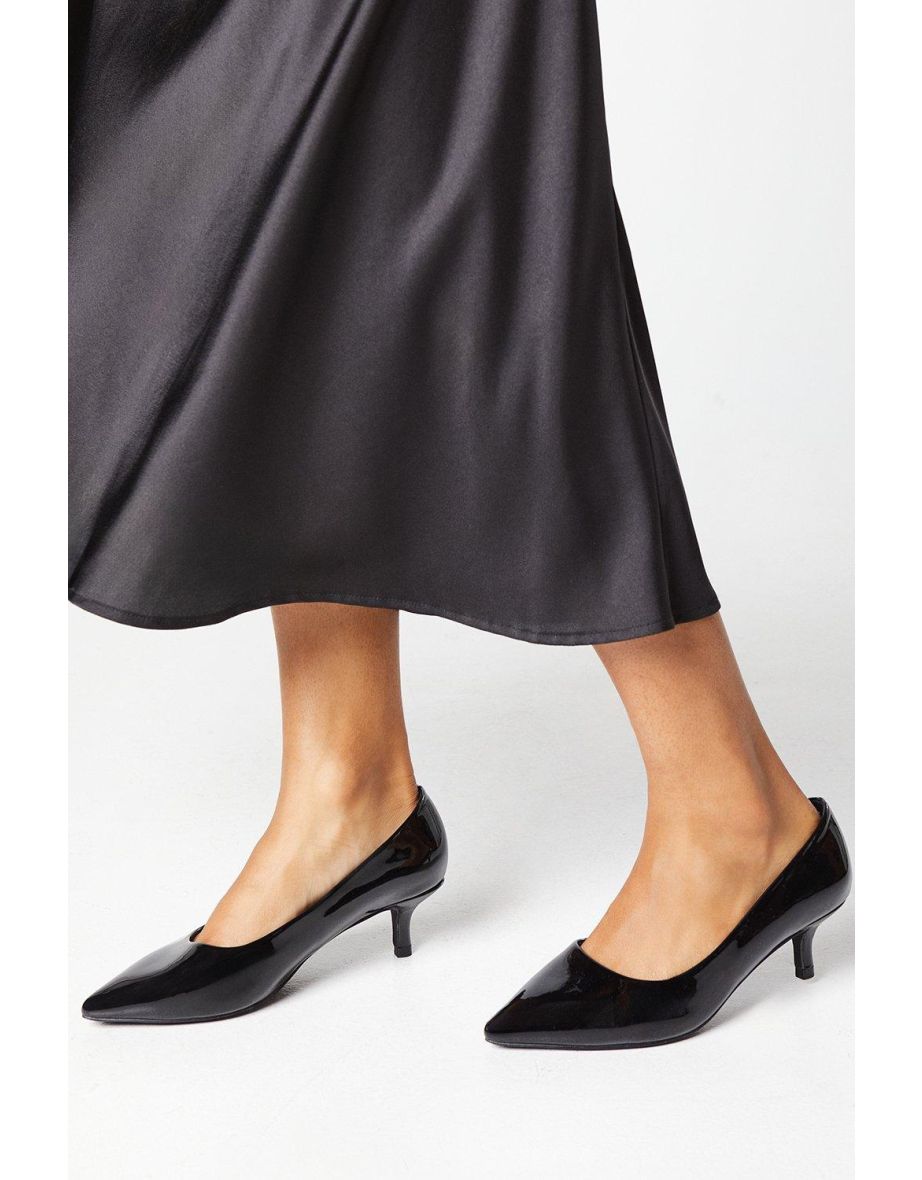 Wide Fit Dove Kitten Heel Court Shoes